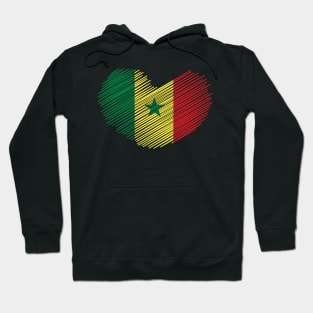 Senegal Heart Design Flag Hoodie